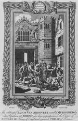 ゲントの大衆によって残酷に殺害された有名なジェイコブファンアルデベルト、c1787