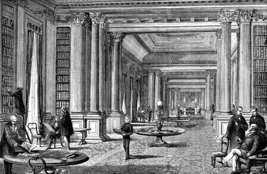 1891年にロンドンのリフォームクラブの図書館