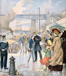 船ボルダの帰還と船フィストットの乗船、ブレスト、フランス、1902