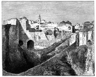 エルサレムの南の城壁、c1890