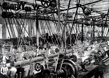 Robert Stephenson and Companyの工具・旋盤工場。