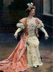 オペラ＝コミック国立劇場。『フィアメット女王』。オルランダ役のマドモアゼル・ガーデン、1904年