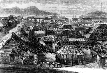 1873年、サントドミンゴのプエルトプラタの町と湾