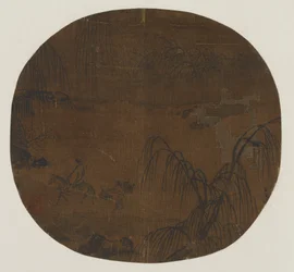 柳の木の下の旅人、元または明王朝、1279-1644。