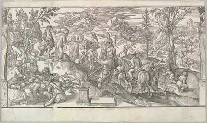 フリーズ「Ces Moeurs et fachons de faire de Turcz Customs ...」、1553年から休息中のトルコの兵士。