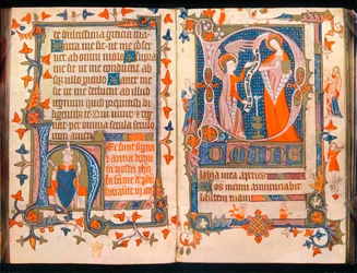 A Book of Hours、c1350の2ページ