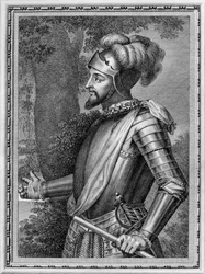 バスコ・ヌニェス・デ・バルボア1475-1519肖像画のスペイン人の肖像画、1791年