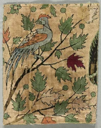 ベルベットの断片、Khusrau Sees Shirin Bathing, 1550-99.