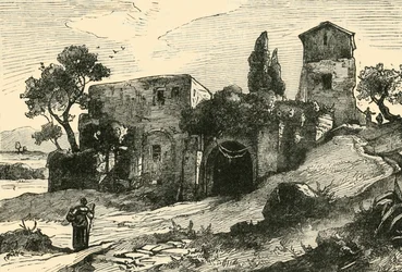 サルストの庭園からの眺め、1890年。