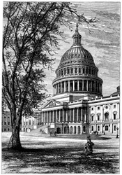 国会議事堂、ワシントンDC、アメリカ合衆国、c1880のビュー