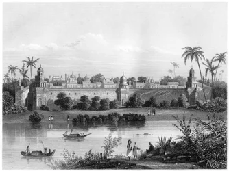 川からのアグラ宮殿の眺め、c1860