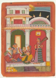 Vilaval Ragini: ラガマラ シリーズのフォリオ 音楽モードのガーランド , ca. 1680年。