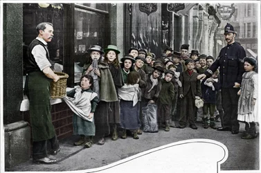 食品の区画を待っている、Cheapside、c1903 1903
