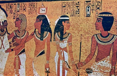 ツタンカーメンの墓の壁画、王家の谷、ルクソール、エジプト