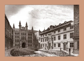 ギルドホール礼拝堂とブラックウェルホールの西側の眺め、1886