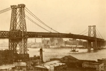 ウィリアムズバーグ吊り橋、ニューヨーク、c1930。