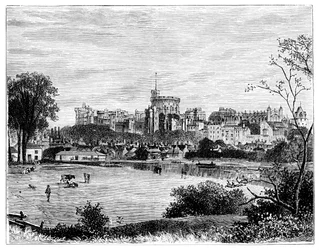 Brocas Meadows、c1888のウィンザー城