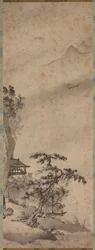 1400年代半ばの風光明媚なヨットのある風景。