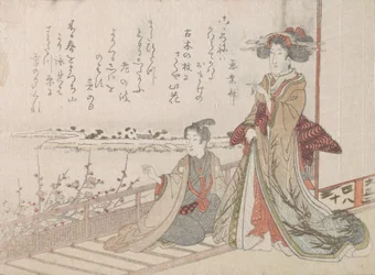 ベランダの女性と若者、1806年。