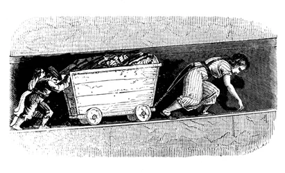 女性と子供の石炭パター、スコットランド中東ロージアン、c1848