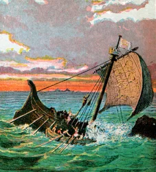 白い船の残骸、1120、c1850