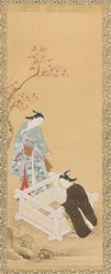 井戸の近くの若者と乙女、江戸時代、1615-1868.
