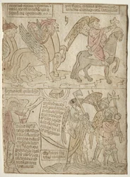 Apocalypse The Locusts with the Angel of the Abyss and The Sixth Trumpet、1400年代のページ。