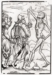 1843年にバーゼルで公開された「Der Todten Tanz」から、Unbelieving Husbandの死が訪れる