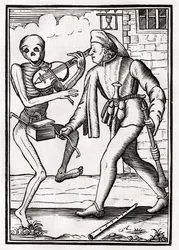 ミュージシャンの死は1843年にバーゼルで出版された「Der Todten Tanz」（リソ）から