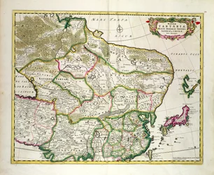 ロシア、日本、中国の一部を示すモンゴルの地図、1680年頃、フレデリックデウィット作