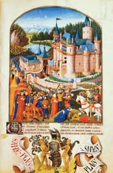Ms 8266 f.281ピエール・ラ・ボー作のダーヴァル城の包囲
