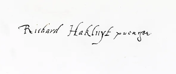 リチャードハクルイトの署名（c.1552-1616）