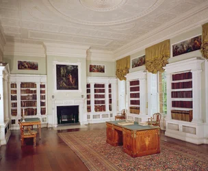 アダムの机がある図書館、1775年頃、ネオクラシック様式