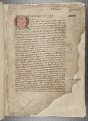 Marcus Tullius Ciceroの哲学作品を1471年のEditio romanaから抜粋したと思われる3つの手による写本に、Archibald Whitelawらの手による余白を加えたもので、1480年頃のもの（羊皮紙にインク）。