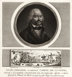 アダム・フィリップ、クスティーヌ伯爵、フランス革命派の将軍、反逆罪で処刑される 1793年