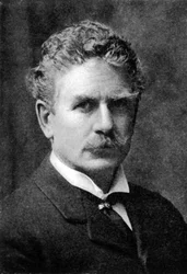 アンブローズ・ビアース、アメリカの作家、ジャーナリスト（1842～1914）。出典マンシーズ誌