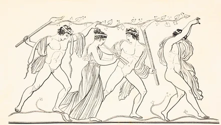 古代ギリシャのお祭り騒ぎ（バルセロナ出版「El Mundo Ilustrado」より