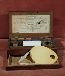 R.アッカーマンによって作られたアーティストの水彩画のペイントボックス、c.1820（写真）