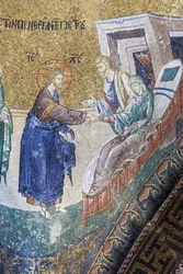 キリストはピーターの義理の母を癒しています, Cora Church, イスタンブール, トルコのモザイク