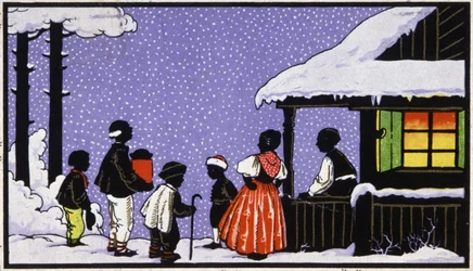 オーストリアの村でのクリスマス・パーティー、1910年頃（絵葉書）