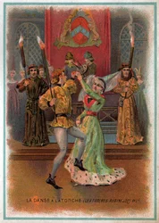 Dançando a tocha. (litho, cerca de 1900)