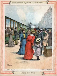 DepArt du train.列車の出発。