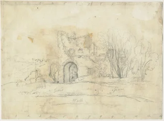 ダドリー城-「ワーデンの塔」：鉛筆画、nd [？19セント]