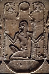 エジプト、メダムド、モントゥ寺院の扉、詳細 紀元前 221 ～ 205 年