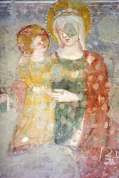 イタリア、アブルッツォ州アトリ、カピトゥラー美術館、Vasca Limaria（XIローマ時代の建物）のフレスコ画（XV)