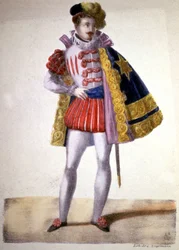 モーツァルトのオペラ、ドン・ジュアン役のガルシア、1840-1850年頃（リトグラフ）