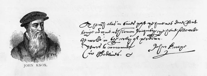 ディエップからウィリアム・セシルにイギリス訪問の許可を求める手紙に書かれたジョン・ノックスの筆跡とサイン