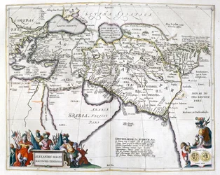 歴史。 古代ギリシャ。 アレキサンダー大王の旅。 版画 : Le theatre du monde, atlas by G, Blaeu, Amsterdam