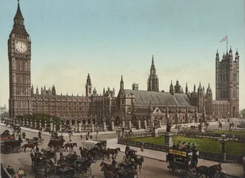 国会議事堂、ロンドン、1890-1900年頃（フォトクローム・メカニカル・プリント