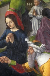 Indre & Loire N* 176 - Chateau de Loches - 磔刑の祭壇画の詳細 - Ecole de Jean Fouquet - 1485 - 。
